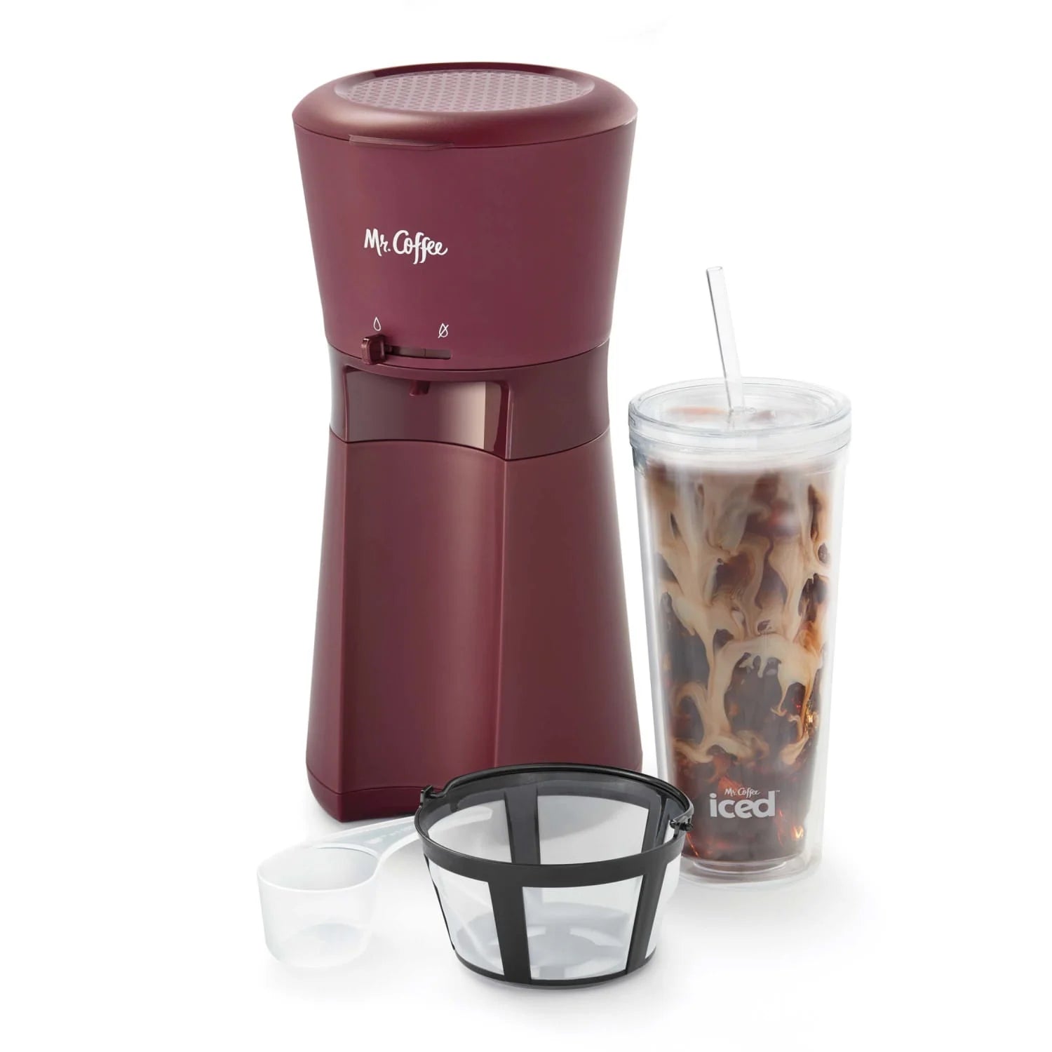 Iced Coffee Maker with Reusable Tumbler and Coffee Filter, Lavender