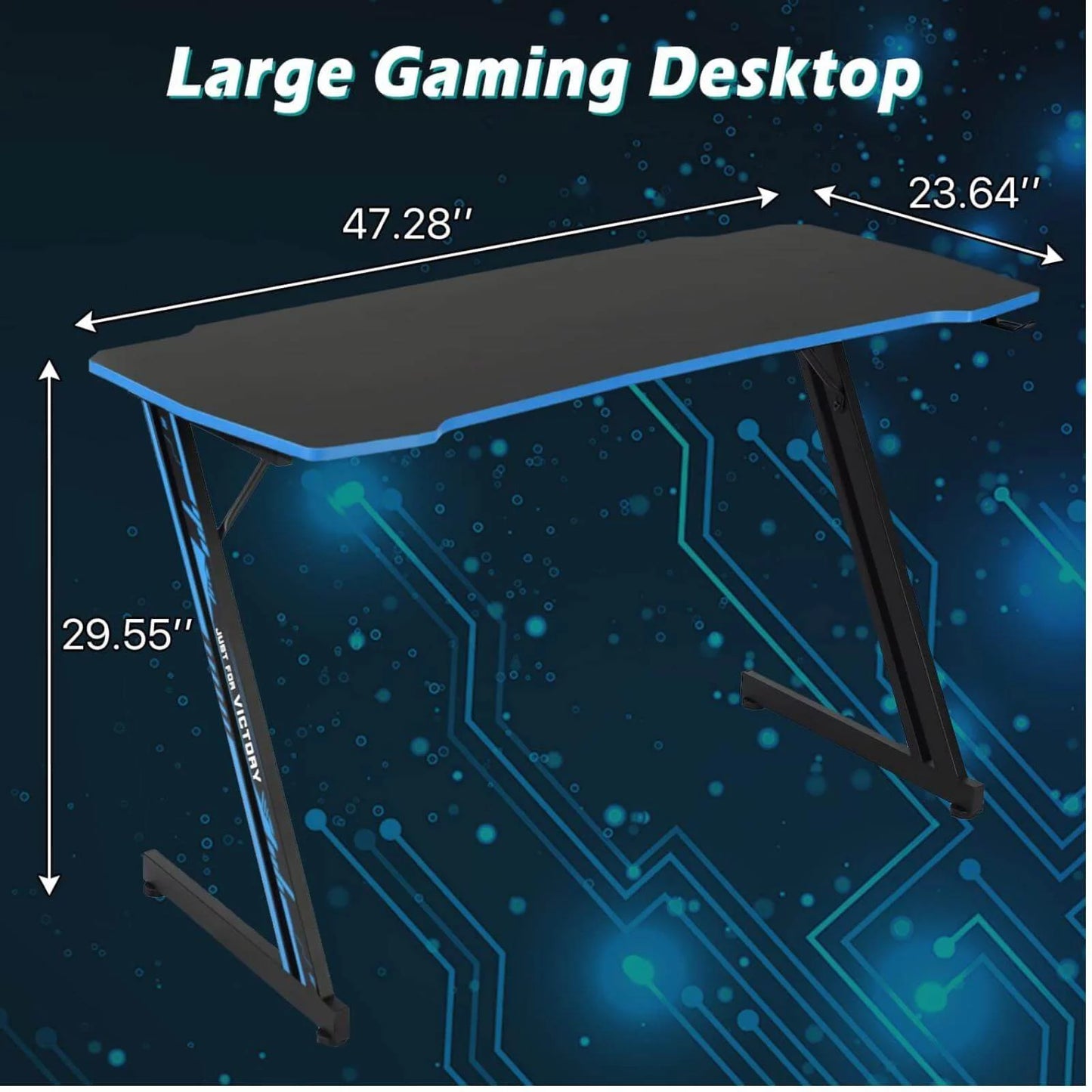 Gaming Desk 39.4 Inch Z-Shaped Computer Desk PC Computer Table Home Office Desk Ergonomic Gamer Workstation with Headphone Hook, Red